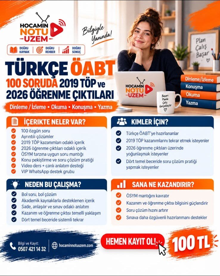 PAKET 2 | 100 SORUDA 2019 TÖP + 2026 TÖP ÖĞRENME ÇIKTILARI